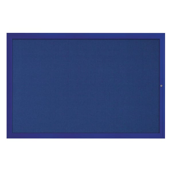 Hinge-less Radius Corkboard, 24"x36", Black Alum Frame/Black